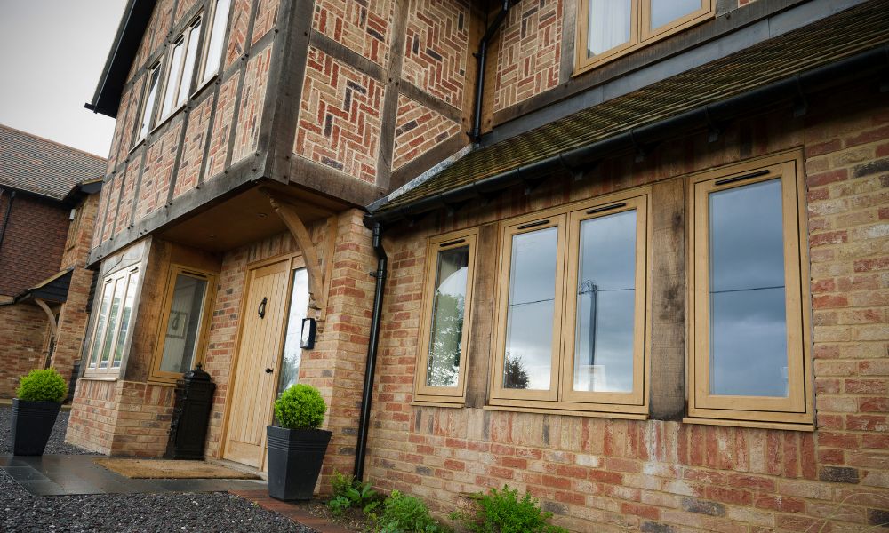 Residence 9 flush sash windows in irish oak